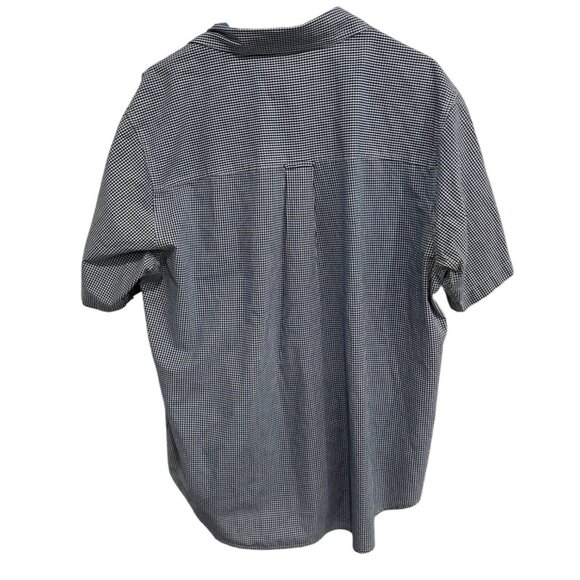 Chaps Mens Short Sleeve Button-Up Shirt Blue Gingham Check Sz XL - Picture 2 of 9